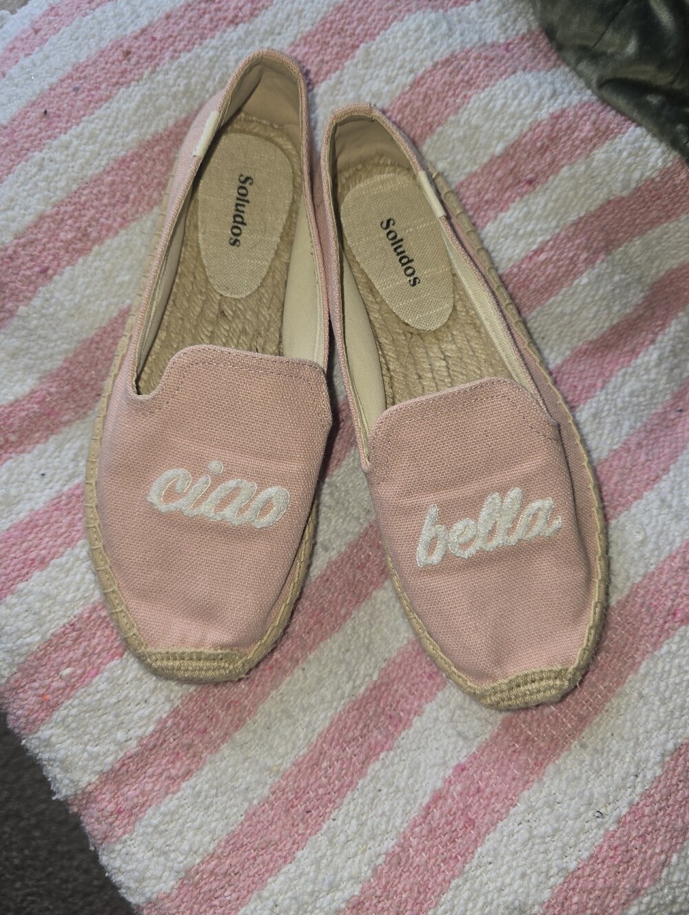 Soludos Pink 'Ciao Bella' Canvas Espadrilles - Women's Size 8